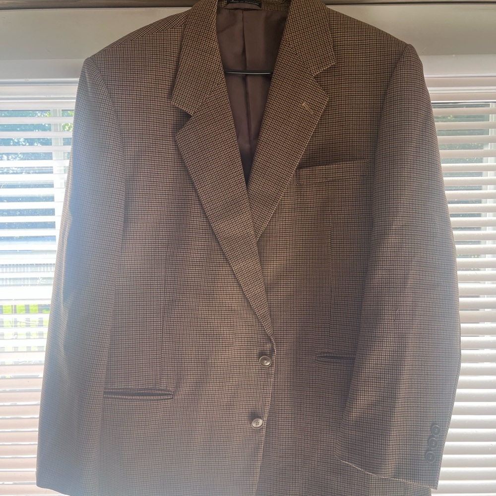 Bert Pulitzer Mens 100 Percent Super 100s Wool Blazer Size 44R